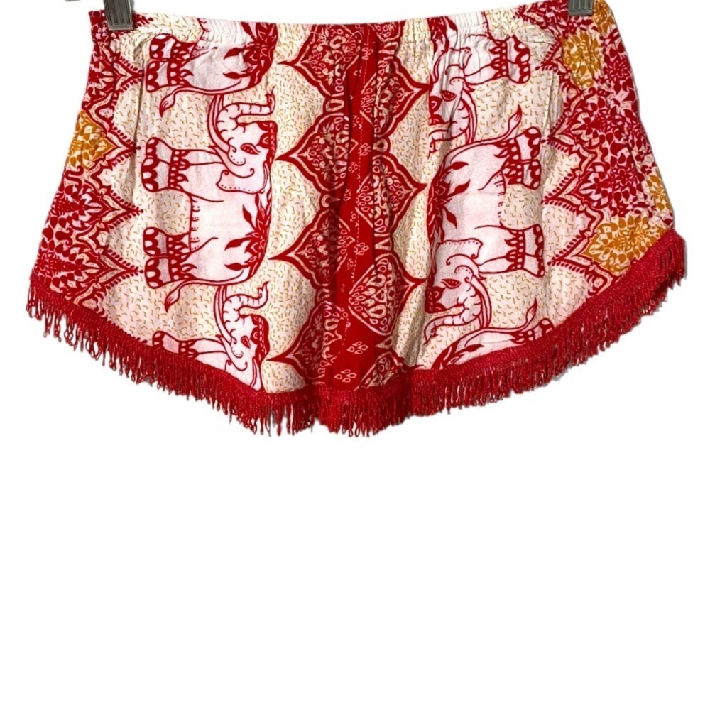 Elephant boho print tassel hem shorts xxs - Picture 3 of 6